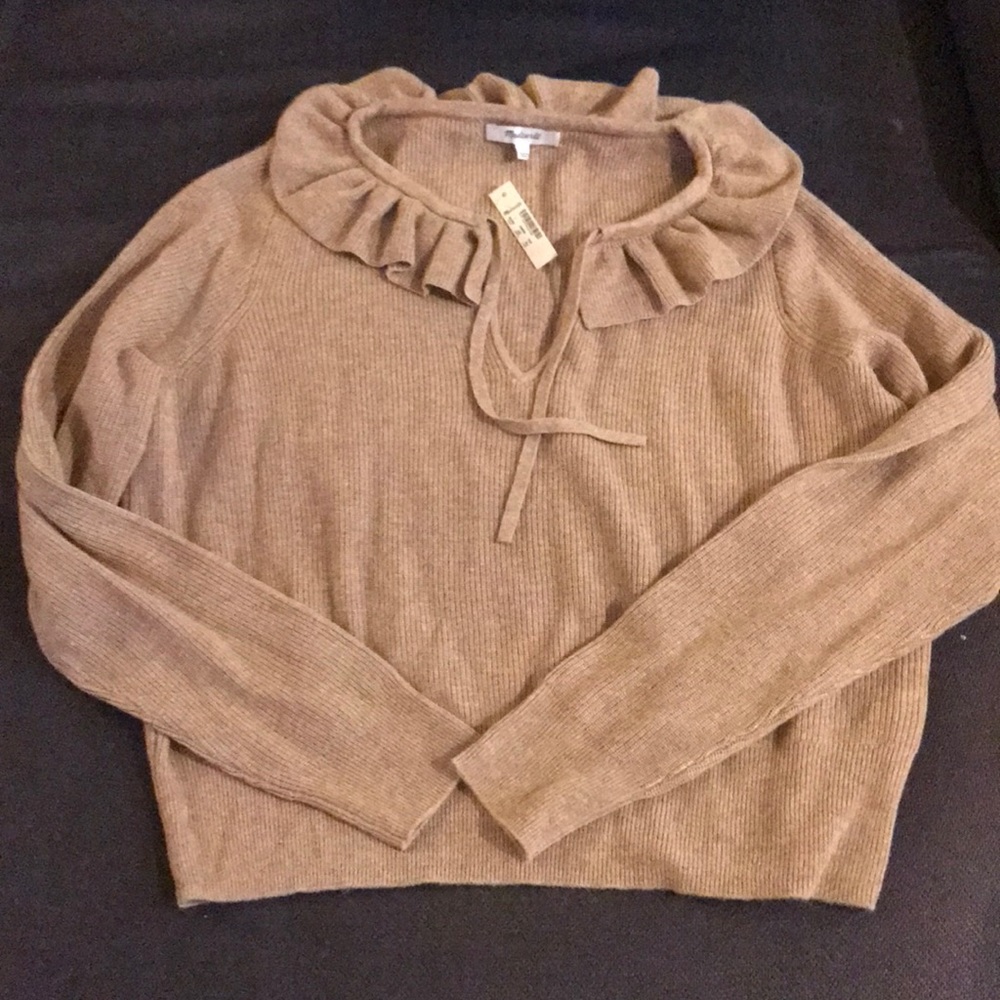 NWT Madewell ruffle sweater size L